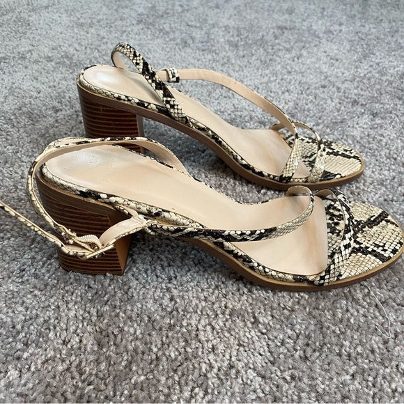 Halston Snake Print Healed Sandals - Picture 3 of 8